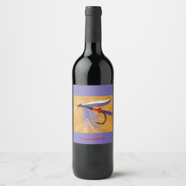 "Freight Train" wet fly, fly tying, fly fishing Wine Label (Front)