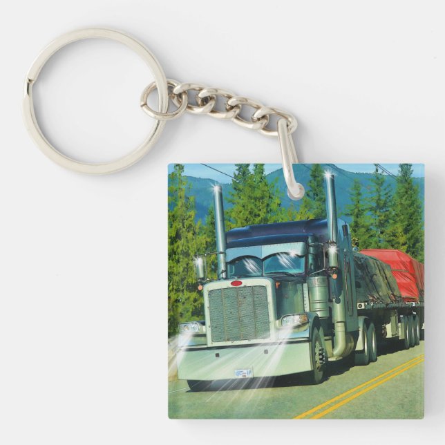Freight Truck Art for Lorry-lovers Keychain (Front)