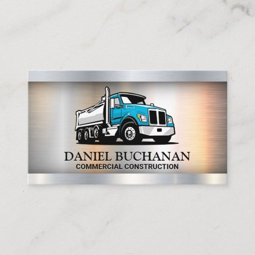 Freight Truck  Blue  Metallic Business Card