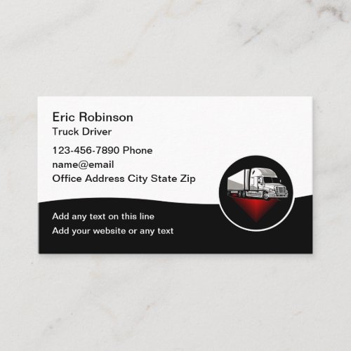 Freight Truck Driver Business Cards