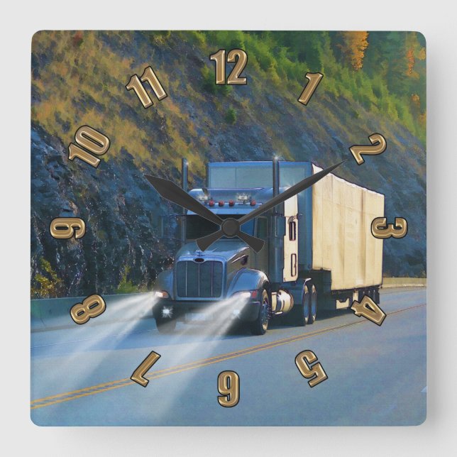 Freight Truck Lorry-Drivers Wall Clock (Front)