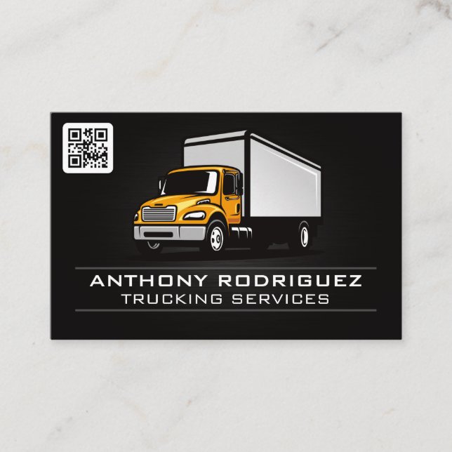 Freight Trucks | Trucking Services | QR Code Business Card (Front)