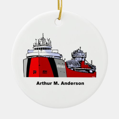 Freighter Arthur M Anderson Ceramic Ornament