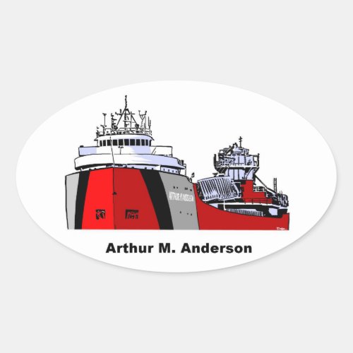 Freighter Arthur M Anderson Oval Sticker