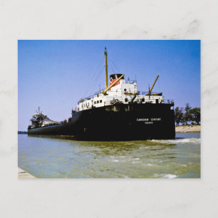 Freighter Canadian Century leaving the Soo Postcard