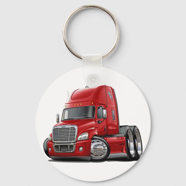 Freightliner Cascadia Red Truck Keychain (Front)