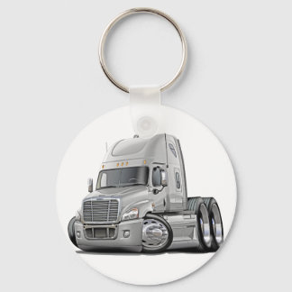 Freightliner Cascadia White Truck Keychain