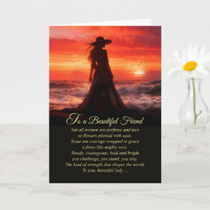 Freind Mothers Day with Strong Beautiful Woman Card