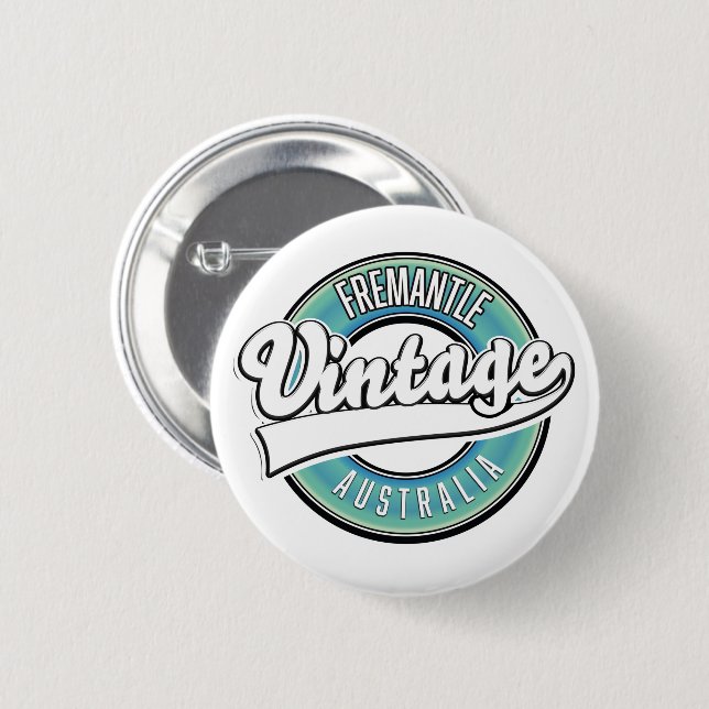 Fremantle australia vintage style logo. button (Front & Back)