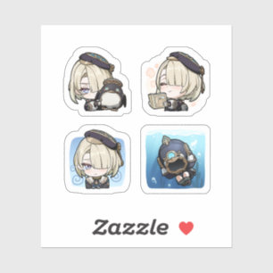 Freminet Genshin Impact 4 Pack Sticker Sheet Extra