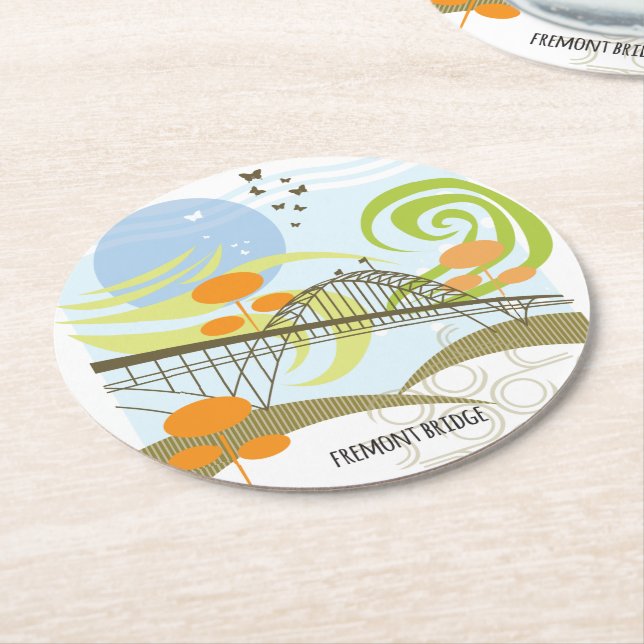 Fremont Bridge Portland Coaster (Angled)