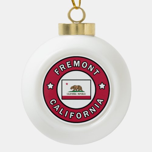Fremont California Ceramic Ball Christmas Ornament