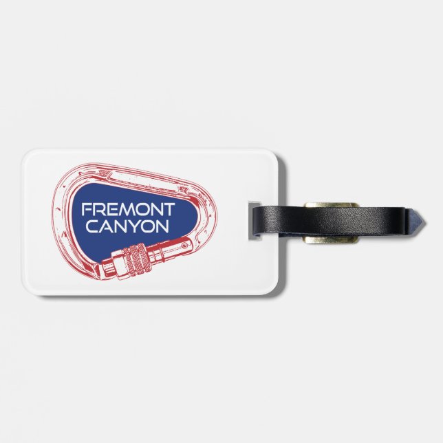 Fremont Canyon Wyoming Rock Climbing Carabiner Luggage Tag (Back Horizontal)