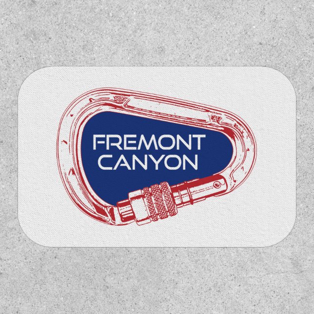Fremont Canyon Wyoming Rock Climbing Carabiner Patch (Front)