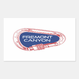 Fremont Canyon Wyoming Rock Climbing Carabiner Rectangular Sticker