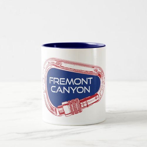 Fremont Canyon Wyoming Rock Climbing Carabiner Two_Tone Coffee Mug