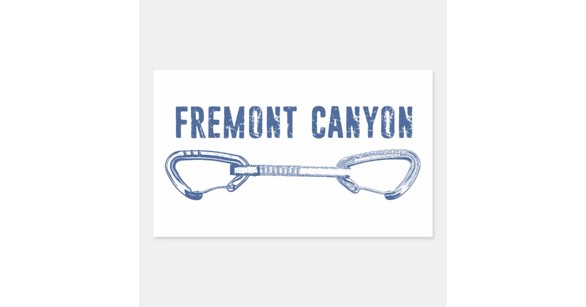 Fremont Canyon Wyoming Rock Climbing Quickdraw Rectangular Sticker | Zazzle
