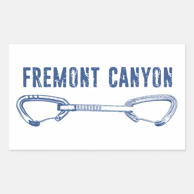 Fremont Canyon Wyoming Rock Climbing Quickdraw Rectangular Sticker | Zazzle