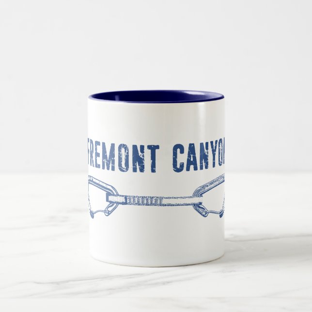 Fremont Canyon Wyoming Rock Climbing Quickdraw Two-Tone Coffee Mug (Center)