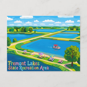 Fremont Lakes State Recreation Area USA Postcard