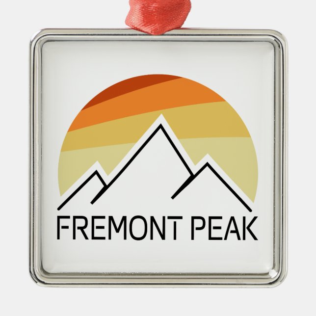 Fremont Peak Wyoming Retro Metal Ornament (Front)