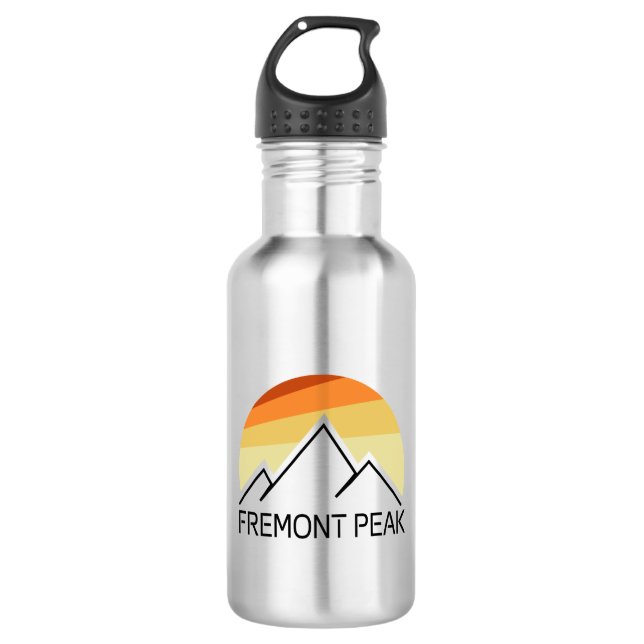 Fremont Peak Wyoming Retro Stainless Steel Water Bottle (Front)