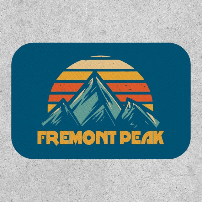 Fremont Peak Wyoming Retro Turquoise Patch (Front)