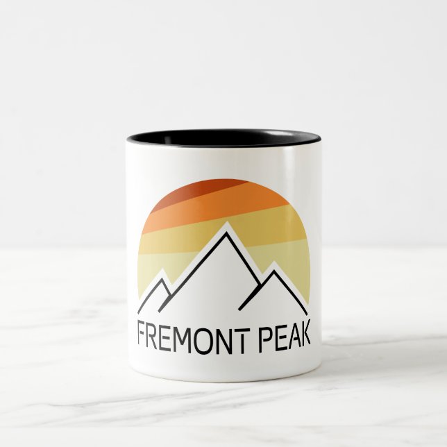 Fremont Peak Wyoming Retro Two-Tone Coffee Mug (Center)