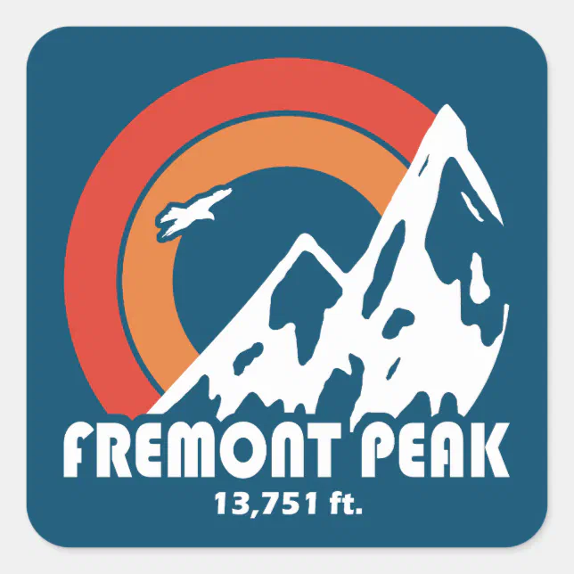 Fremont Peak Wyoming Sun Eagle Square Sticker | Zazzle