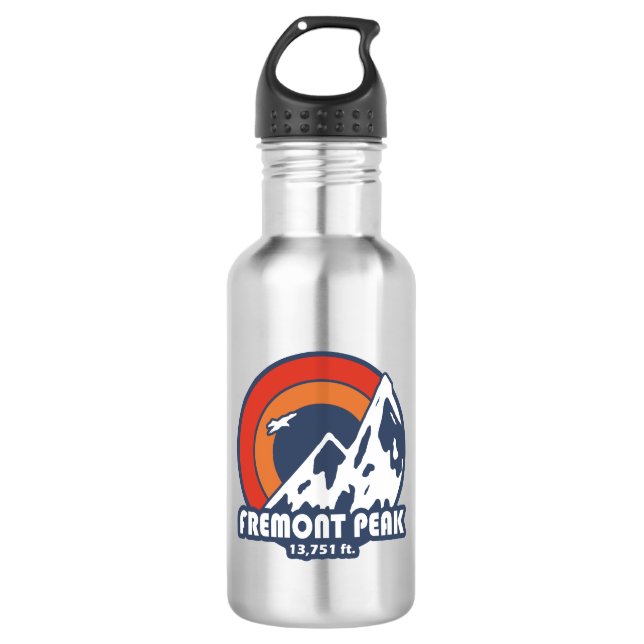 Fremont Peak Wyoming Sun Eagle Stainless Steel Water Bottle (Front)