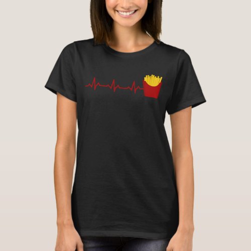 Frence Fries Heartbeat Kawaii Fast Food Lover Kids T_Shirt