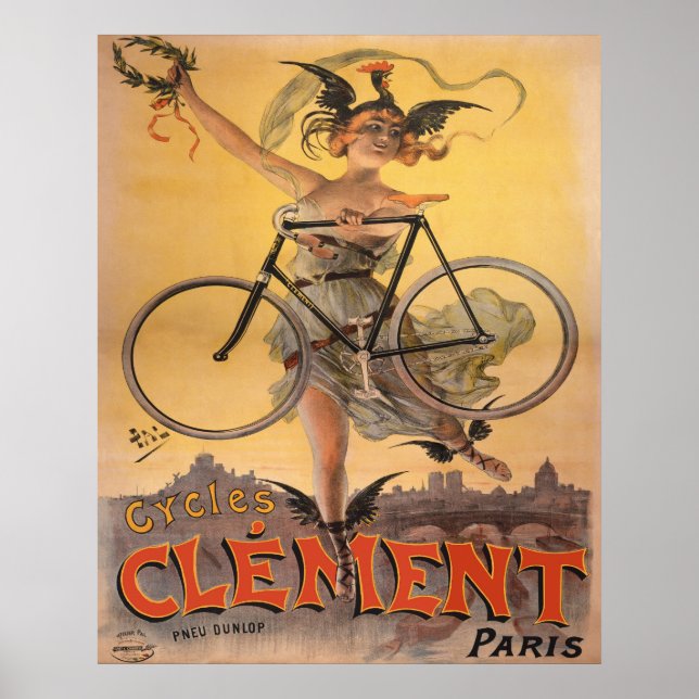 French 1898 bicycle advertisement poster (Front)