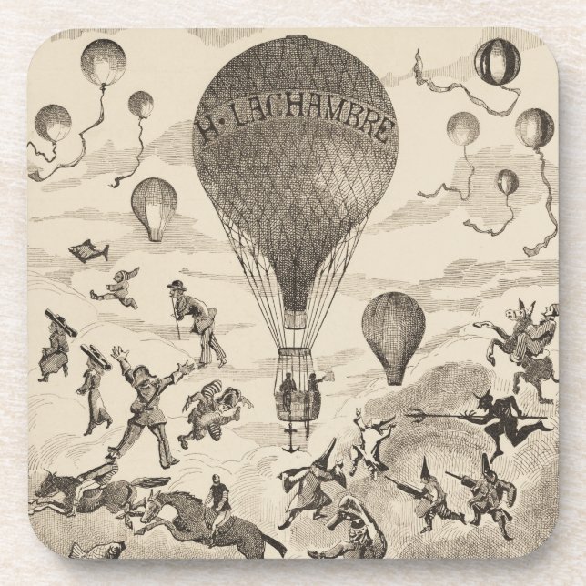 French Advertisement For Balloon Manufacturer Beverage Coaster (Front)