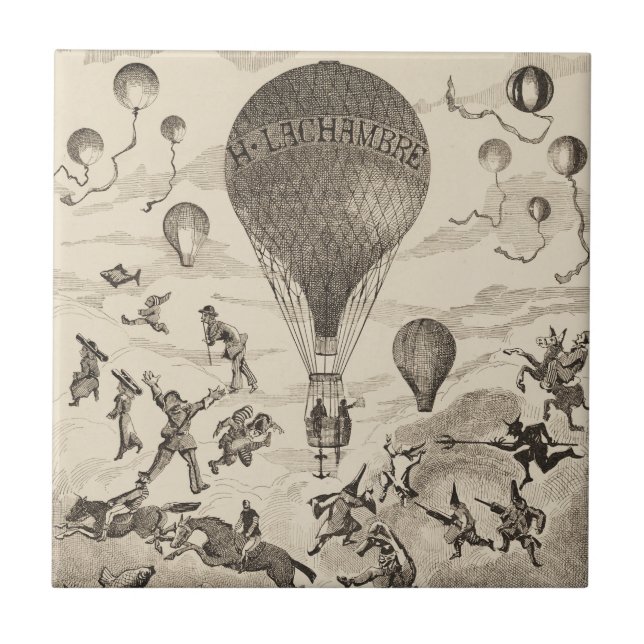 French Advertisement For Balloon Manufacturer Ceramic Tile (Front)