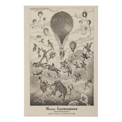 French Advertisement For Balloon Manufacturer Faux Canvas Print