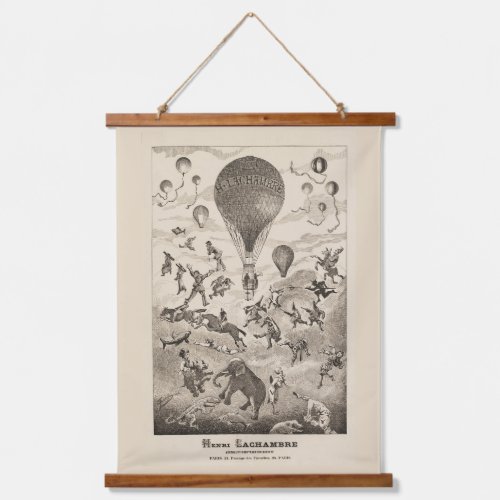 French Advertisement For Balloon Manufacturer Hanging Tapestry