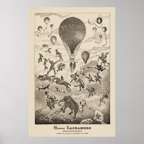 French Advertisement For Balloon Manufacturer Poster