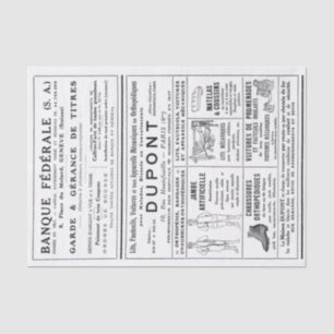 French Advertisements Newspaper Page Decoupage Men Tissue Paper