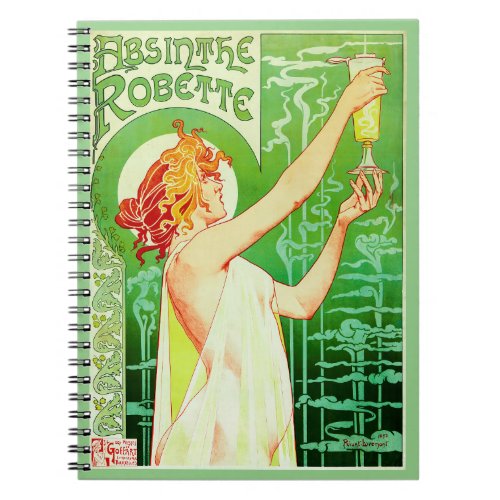 French Advertising 1896 Absinthe Robette Notebook