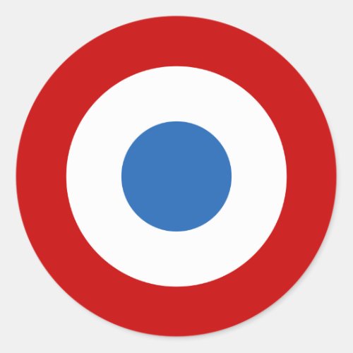 French Air Force Tricolore Roundel Classic Round Sticker