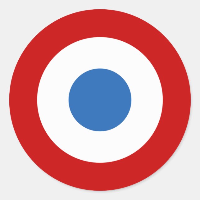 French Air Force Tricolore Roundel Classic Round Sticker (Front)