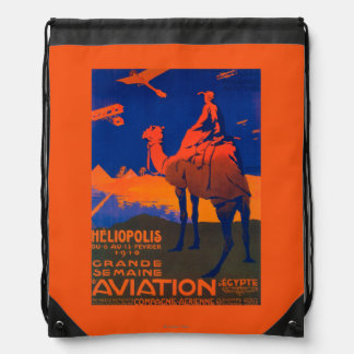 French Airline Promotional Poster Drawstring Bag