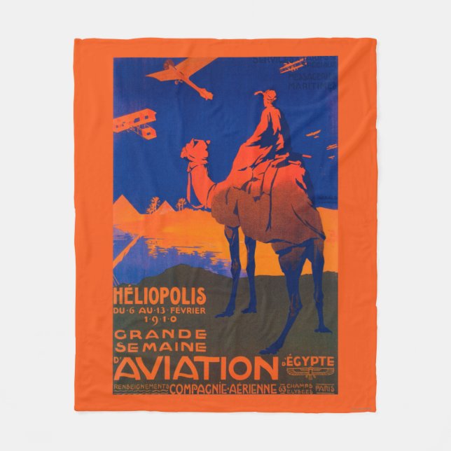 French Airline Promotional Poster Fleece Blanket (Front)