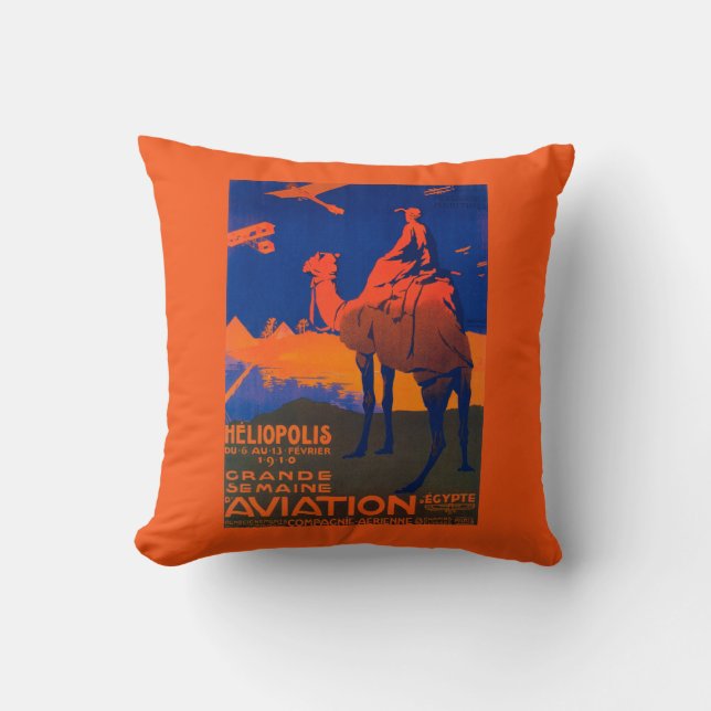 French Airline Promotional Poster Throw Pillow (Front)