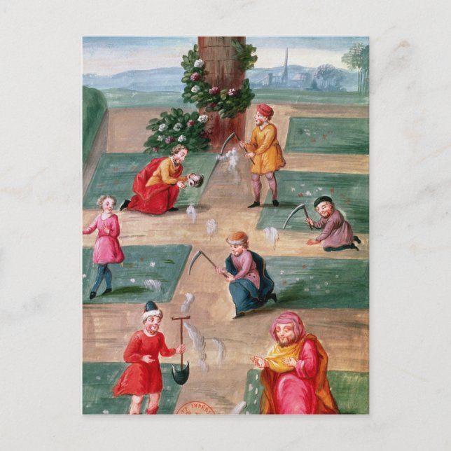 French alchemists seeking material gold postcard (Front)