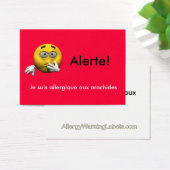 French Allergy Info card - Peanut (Desk)