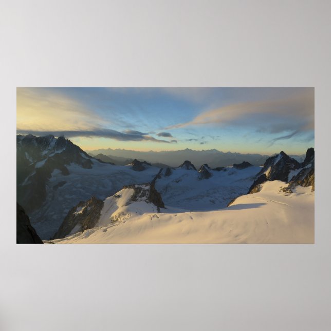 French Alps Chamonix sunrise Poster (Front)
