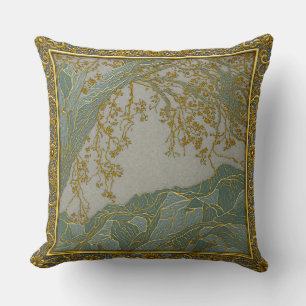 French Alps Gold Silver Colors Throw Pillow