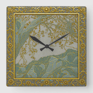 French Alps Gold Silver Shades Wall Clock