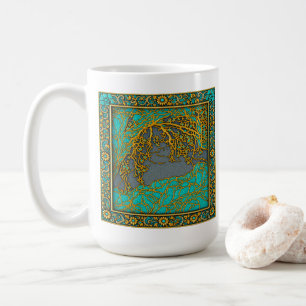 French Alps Gold , Silver Turquoise Coffee Mug